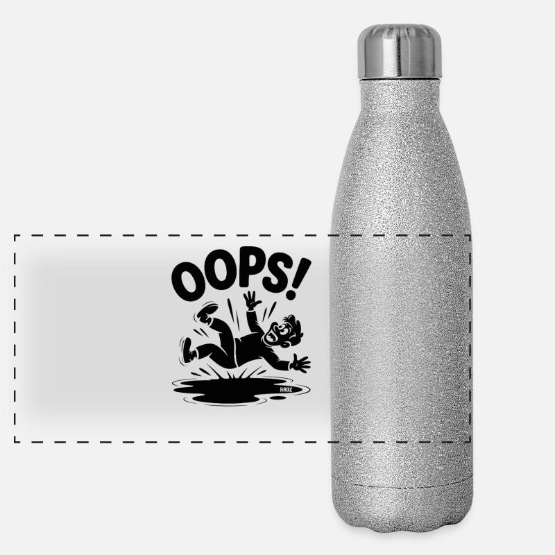 OOPS Fall Cartoon Funny Case Panoramic Glitter Thermal Bottle 500 ml