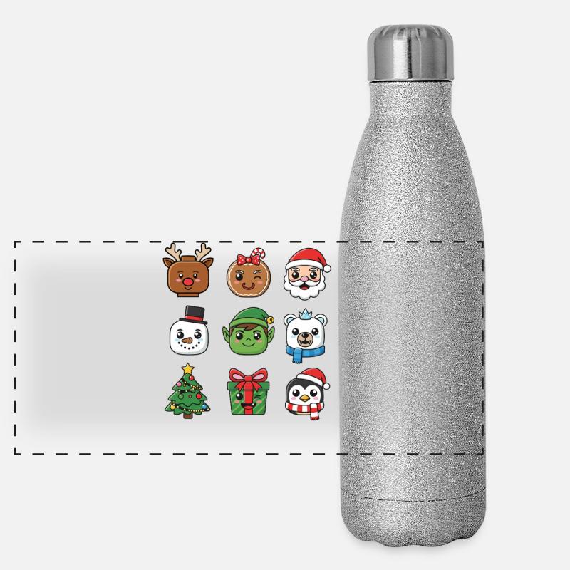 Noël Blocs de construction Chefs Jeunesse Enfant Noël Gourde isotherme panoramique pailletée 500 ml