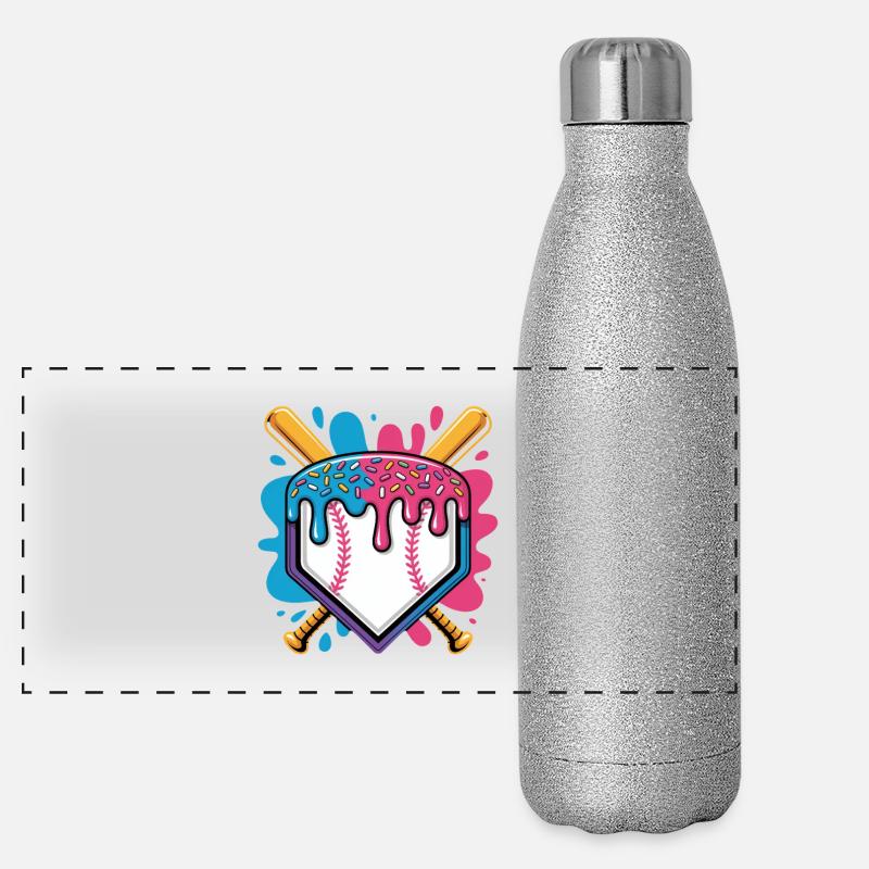 Baseball Home Plate Mit Eiscreme Streuseln Panoramic Glitter Thermal Bottle 500 ml