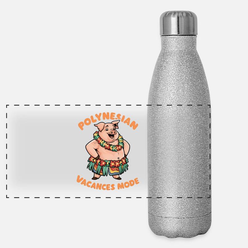 Polynesian Vacances Mode Style Tropical Exotique Gourde isotherme panoramique pailletée 500 ml