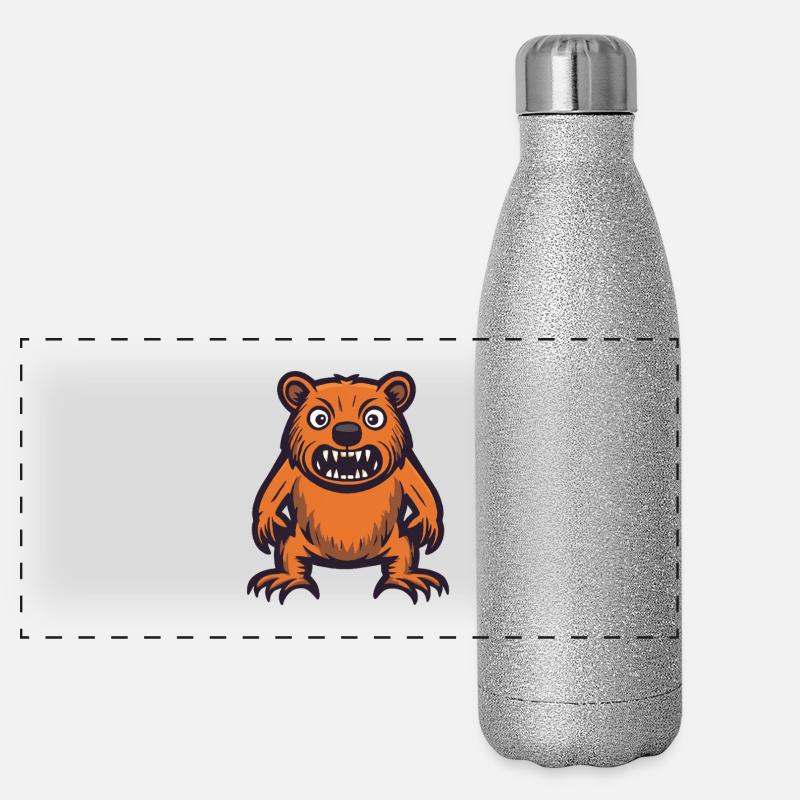 Biber Halloween Comic Lustig Panorama Glitzer Isolierflasche 500 ml