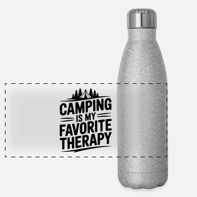 Camping Is My Favorite Therapy Panoramic Glitter Thermal Bottle 500 ml