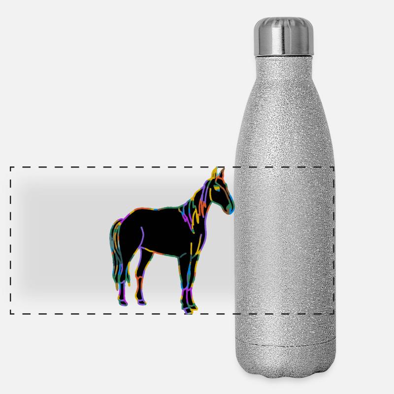 Pferd Panorama Glitzer Isolierflasche 500 ml