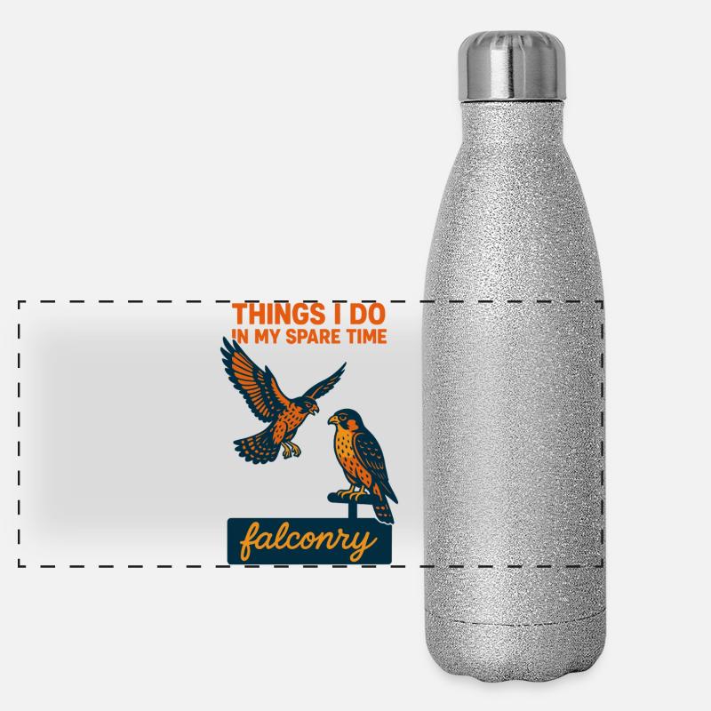 Faucon Choses que je fais pendant mon temps libre Fauconnerie Gourde isotherme panoramique pailletée 500 ml