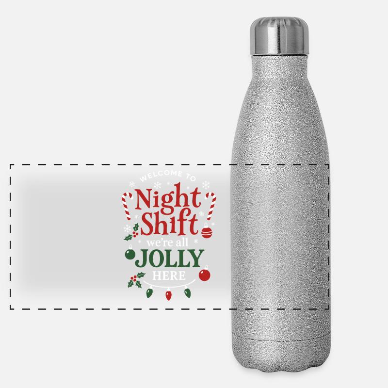 Équipe de nuit Jolly Christmas Gourde isotherme panoramique pailletée 500 ml