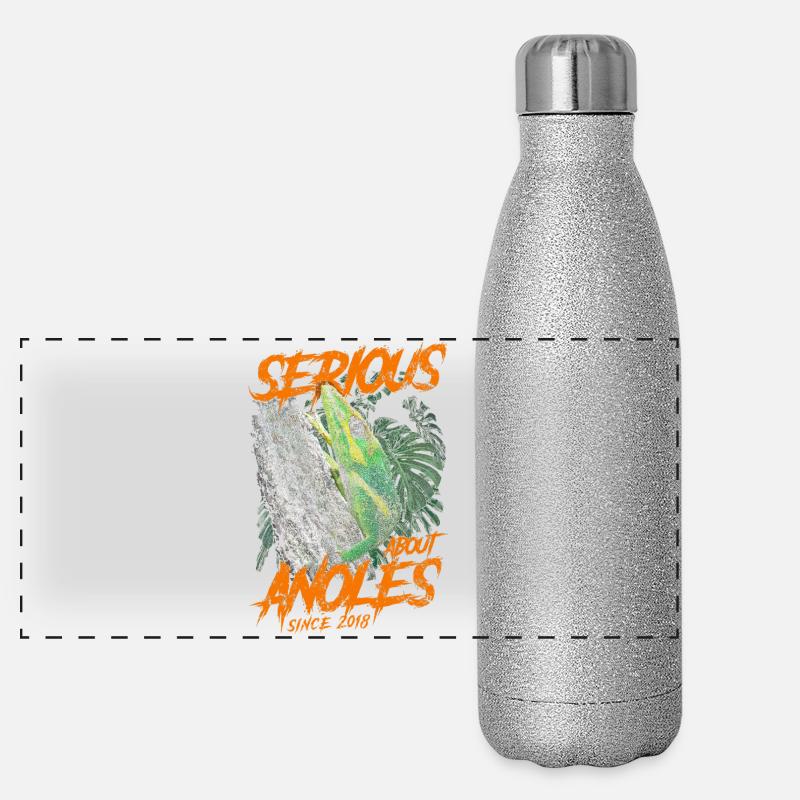 Ernsthaft über Kubanischer Ritter Anolis seit 2018 Panorama Glitzer Isolierflasche 500 ml