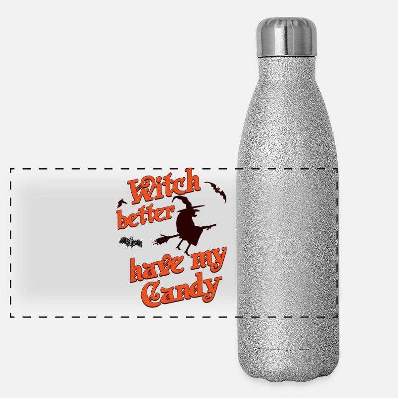 Witch Better Have My Candy Halloween Hexen Spruch Panorama Glitzer Isolierflasche 500 ml