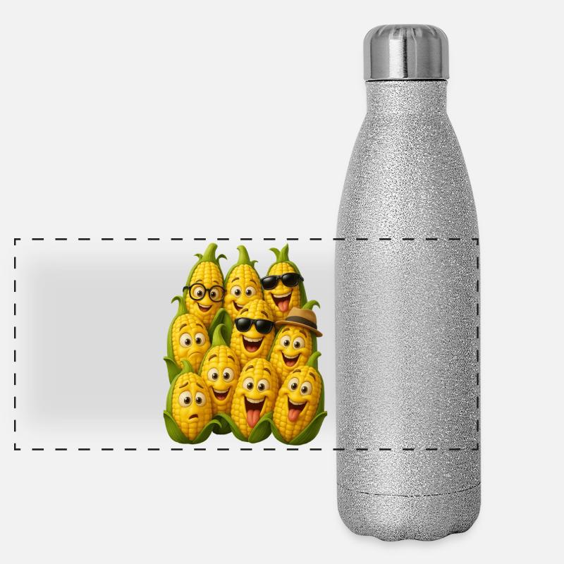 Drôle de troupe d’épis de maïs Gourde isotherme panoramique pailletée 500 ml