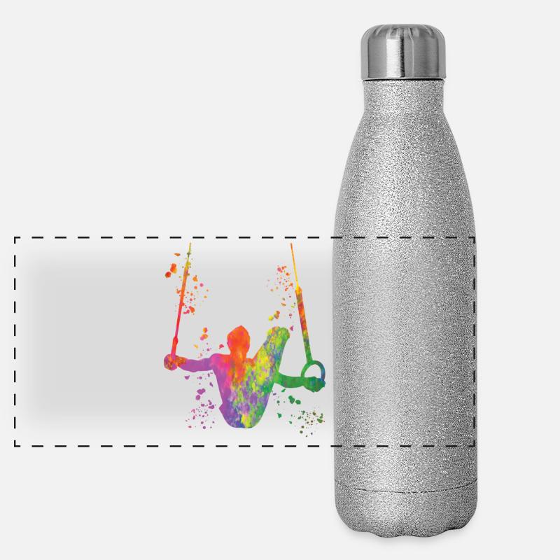 Kunstturner Ringe Kunstturnen Panorama Glitzer Isolierflasche 500 ml