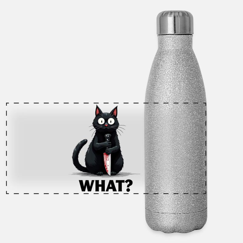 QUOI? Chat tueur Gourde isotherme panoramique pailletée 500 ml