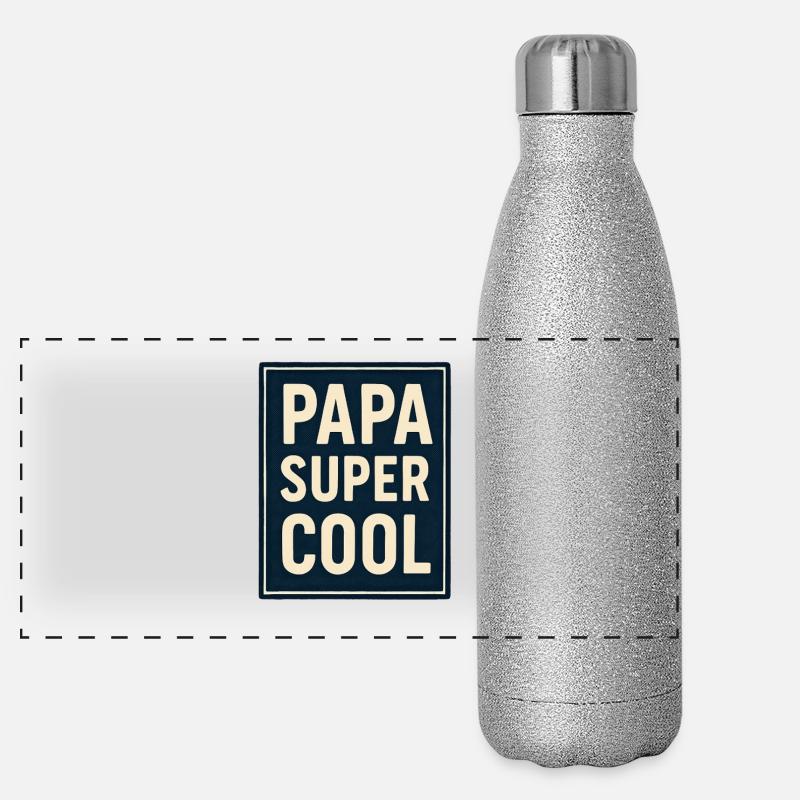 Super cooler Papa - Vatertag - Geburtstag Panorama Glitzer Isolierflasche 500 ml