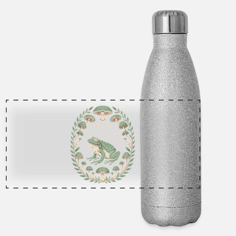 Frosch Und Pilze Mit Sternenhimmel Design Panorama Glitzer Isolierflasche 500 ml
