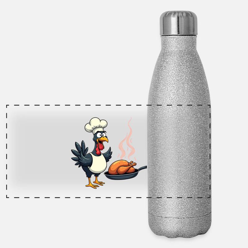 Thanksgiving Truthahn Koch Panorama Glitzer Isolierflasche 500 ml