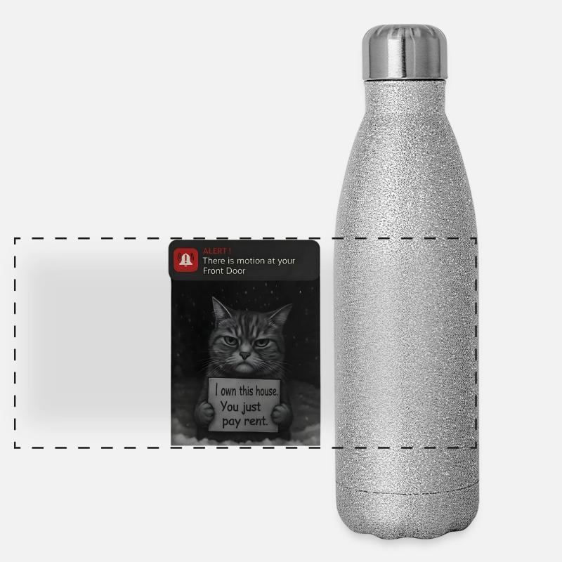 Cat a un message pour vous - Funnier Gourde isotherme panoramique pailletée 500 ml