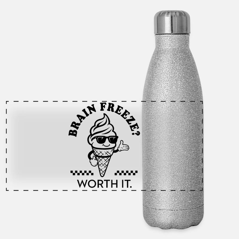 Brain Freezes Worth It Panorama Glitzer Isolierflasche 500 ml