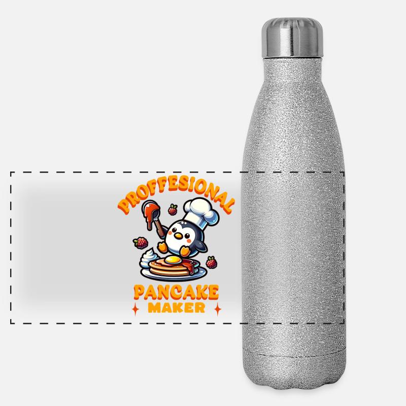 Fresh Waffles Funny Gift Panoramic Glitter Thermal Bottle 500 ml
