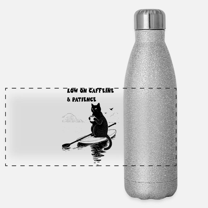 Low on Caffeine and Patience Panorama Glitzer Isolierflasche 500 ml