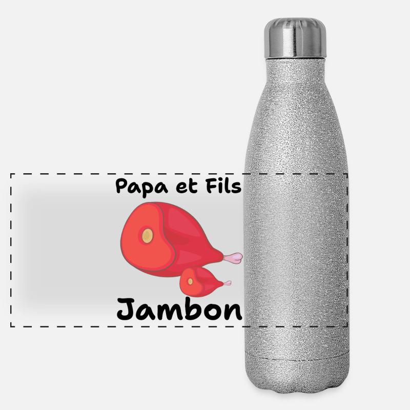 Red Duo Ham Legs Panoramic Glitter Thermal Bottle 500 ml