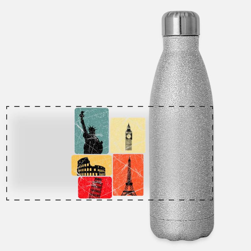Tour du monde Gourde isotherme panoramique pailletée 500 ml