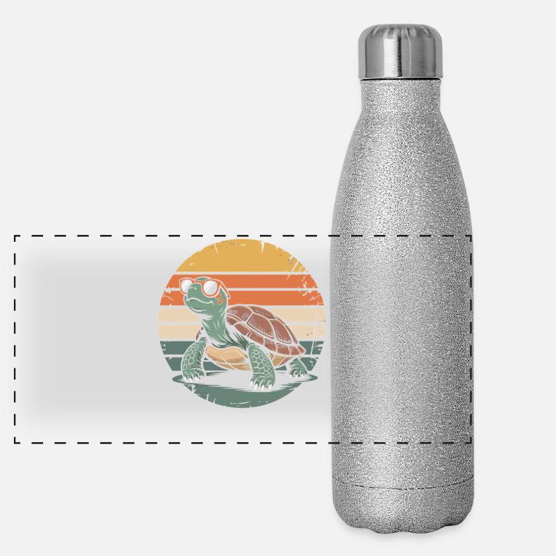 Schildkröte Panorama Glitzer Isolierflasche 500 ml