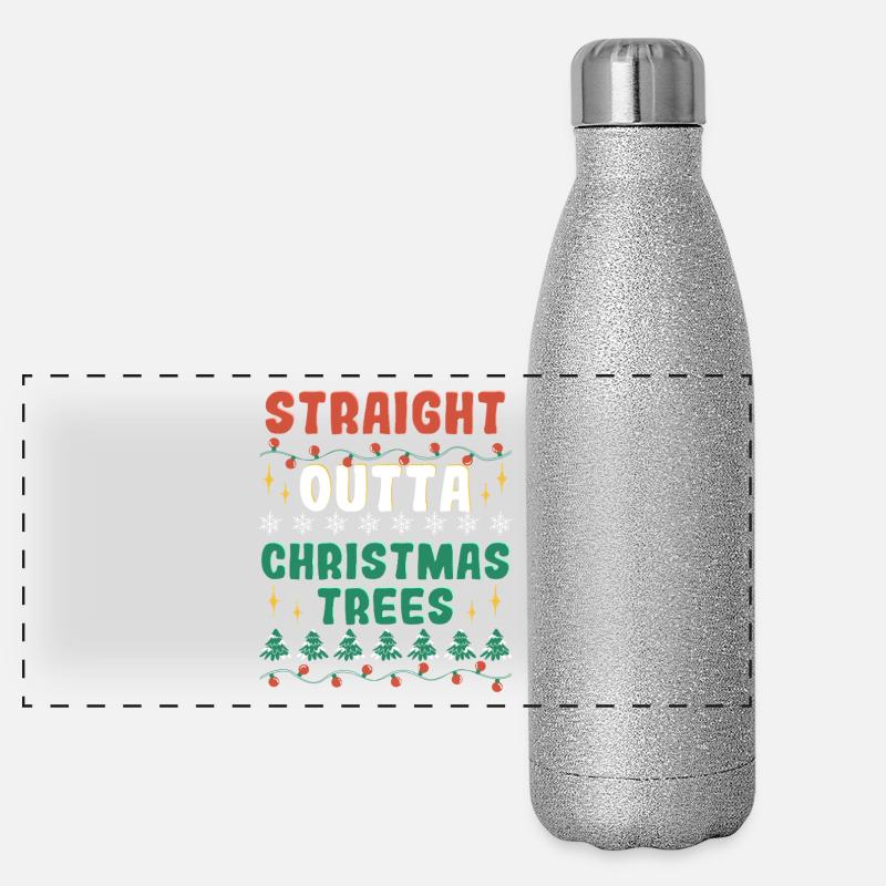 Weihnachtsbaum Züchter Panorama Glitzer Isolierflasche 500 ml