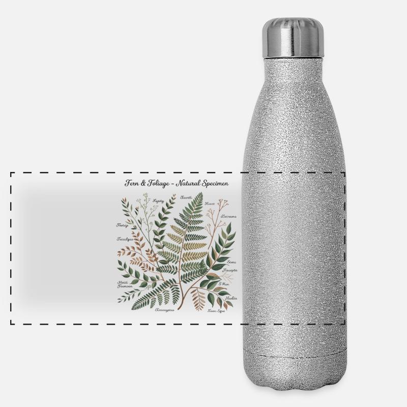 Botanische Kunst Panorama Glitzer Isolierflasche 500 ml