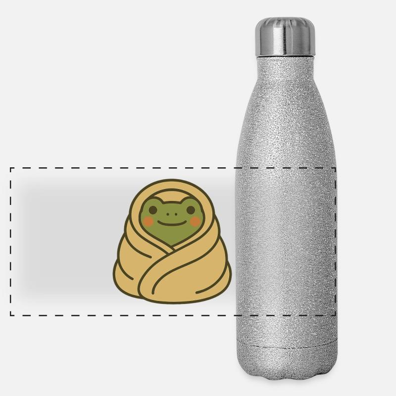 Eingekuschelter Frosch – Grenouille couverture douillette Gourde isotherme panoramique pailletée 500 ml