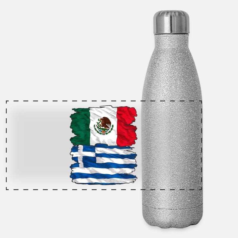 Mexiko Griechenland Panorama Glitzer Isolierflasche 500 ml