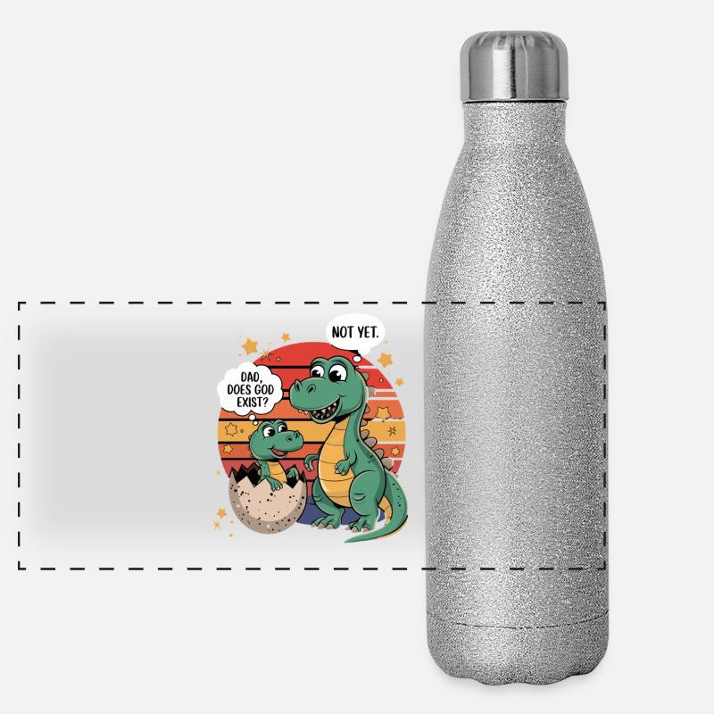 Dino Existenz Frage Panorama Glitzer Isolierflasche 500 ml