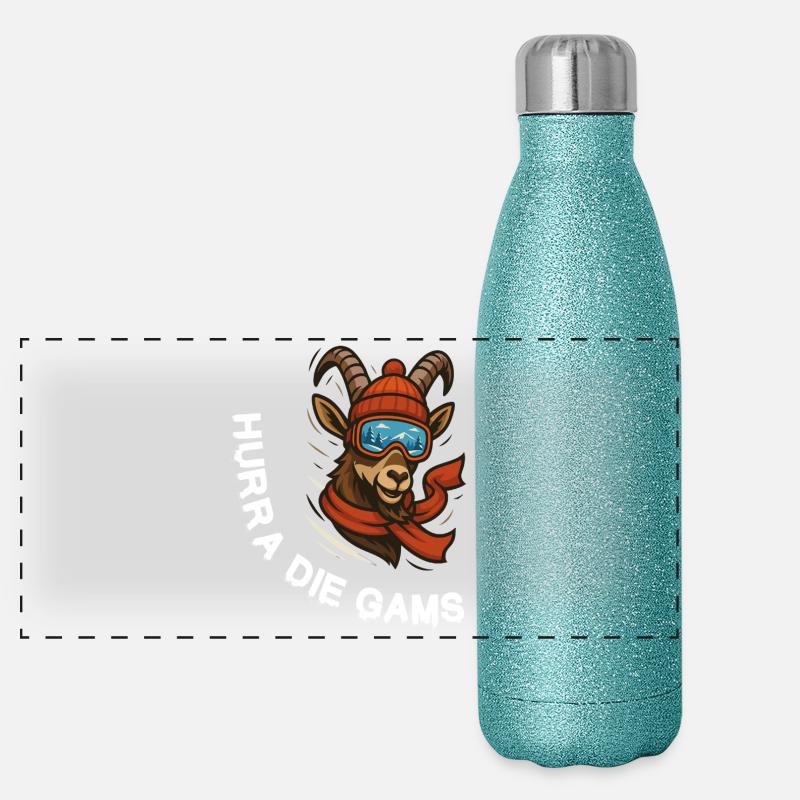 Vive les chamois – Après-ski & refuges Spruc Gourde isotherme panoramique pailletée 500 ml