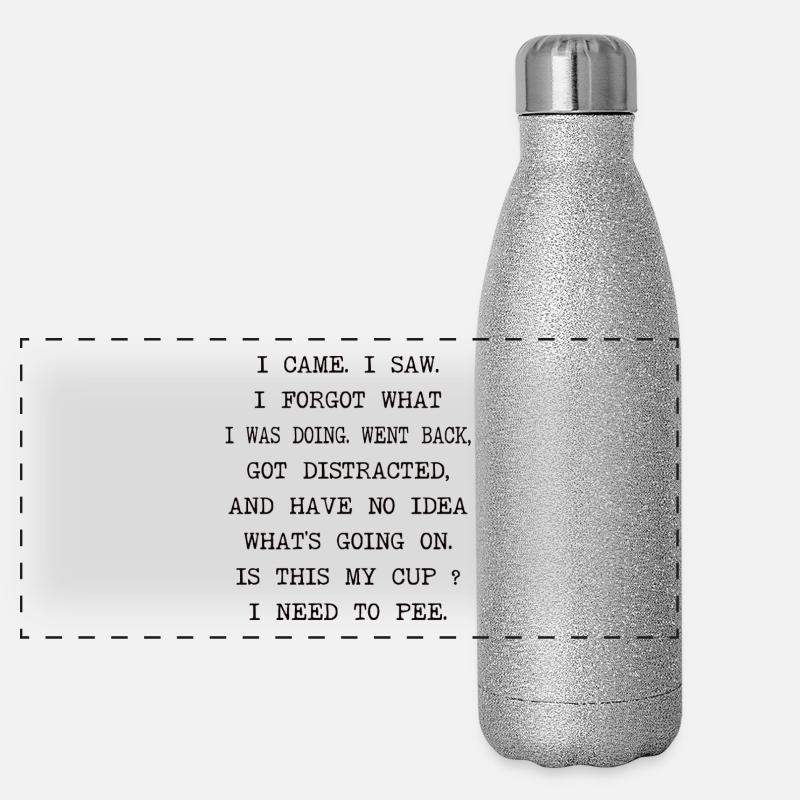 I Came I Saw I Forgot What I Was Doing Funny ADHD Panoramic Glitter Thermal Bottle 500 ml