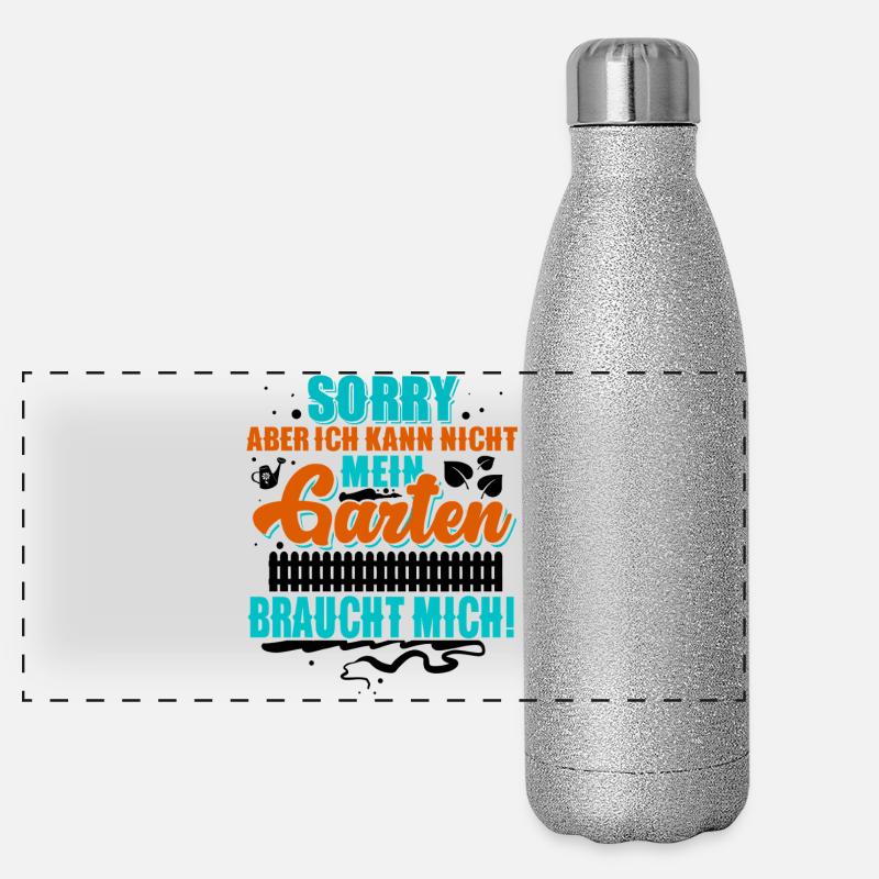 Garten Schrebergarten Panorama Glitzer Isolierflasche 500 ml
