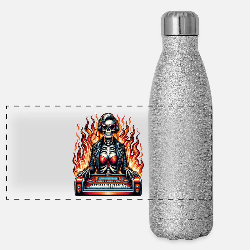 Rock and Roll Always and Forever Rockabilly 2025 Panorama Glitzer Isolierflasche 500 ml