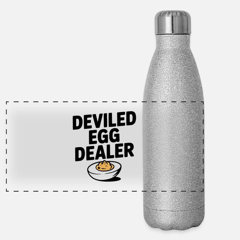Teuflischer Eierhändler Panorama Glitzer Isolierflasche 500 ml