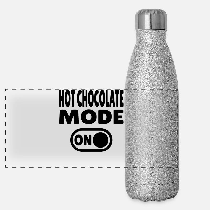 HotchocolateModeONBLK Panorama Glitzer Isolierflasche 500 ml