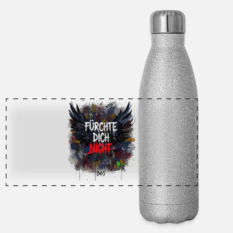 FEAR NOT Grunge Wings Splatter Art Gourde isotherme panoramique pailletée 500 ml