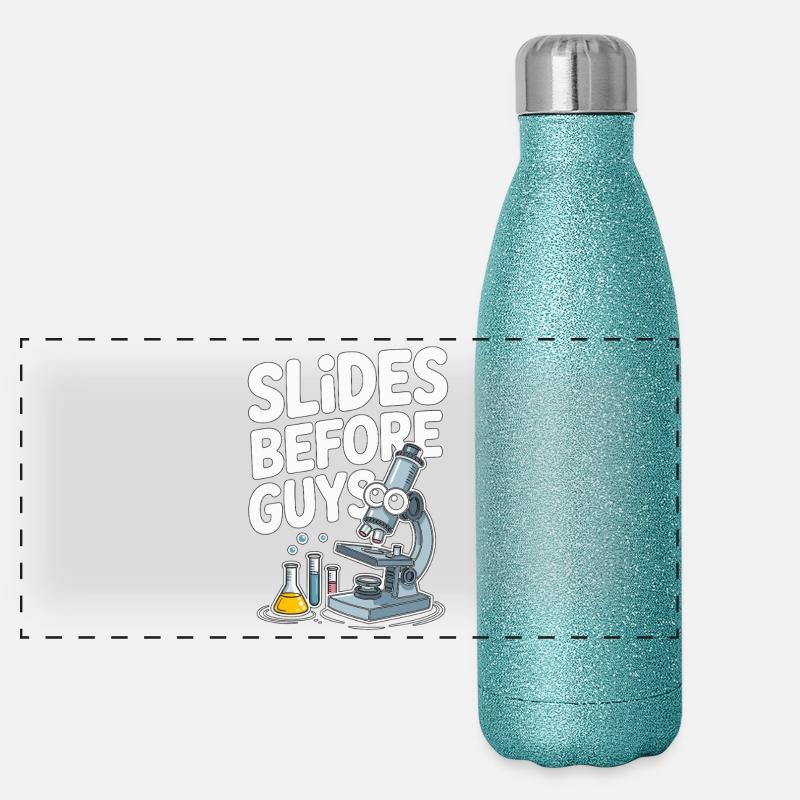 Lab Technician Slides Before Guys Laboratory Work Panorama Glitzer Isolierflasche 500 ml