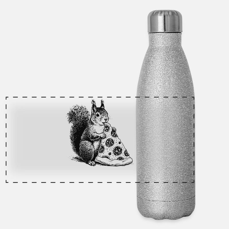 Squirrel loves pizza Panoramic Glitter Thermal Bottle 500 ml