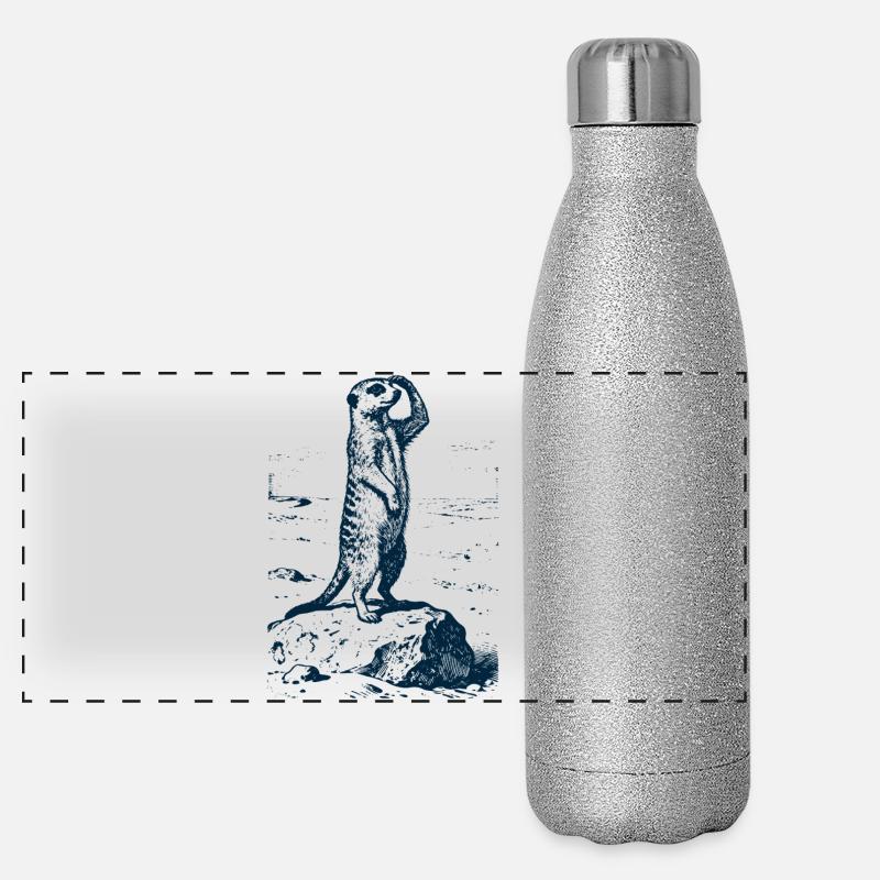 Erdmännchen Wache Panorama Glitzer Isolierflasche 500 ml