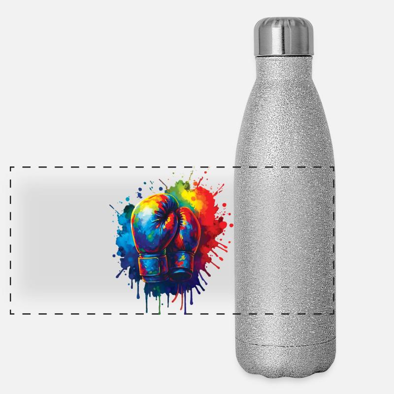 Boxing Gloves - Colorful Design Artistic Boxer Panoramic Glitter Thermal Bottle 500 ml