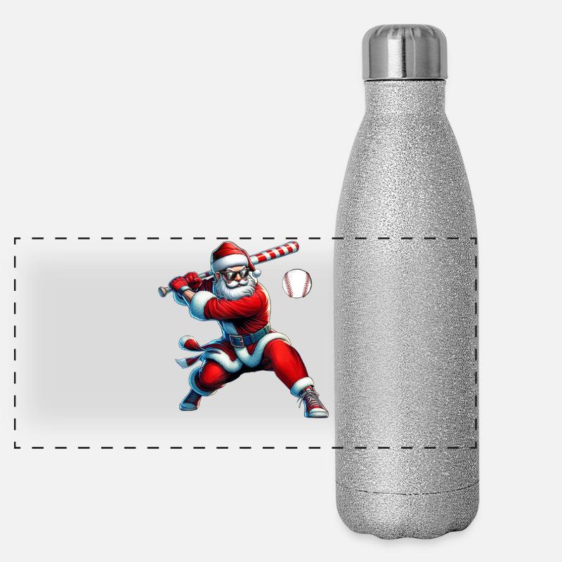 Baseball du Swing du Père Noël Gourde isotherme panoramique pailletée 500 ml