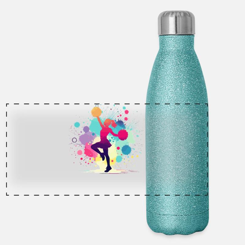Cheerleader, Cheerleading, Cheer, Mädchen Panorama Glitzer Isolierflasche 500 ml