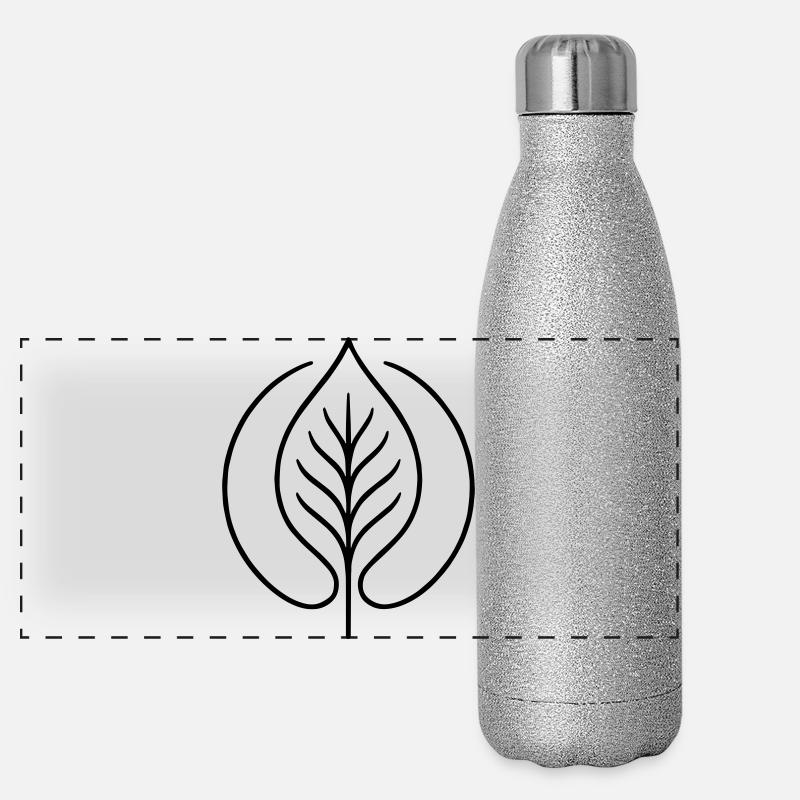 Abstract Organic Shape – Minimalistische Line Art  Panorama Glitzer Isolierflasche 500 ml