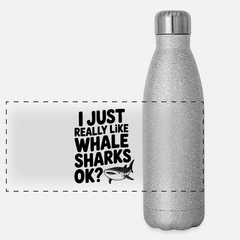I Just Really Like Whale Sharks Ok? Panoramic Glitter Thermal Bottle 500 ml