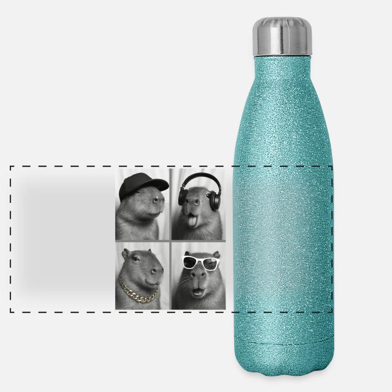 Capybara Gourde isotherme panoramique pailletée 500 ml