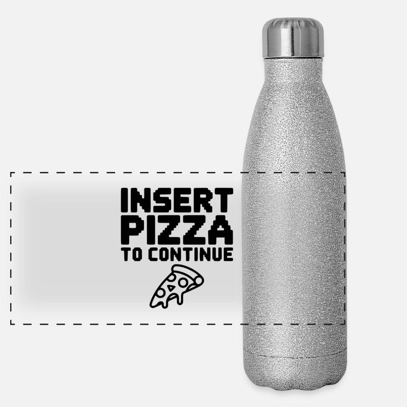 Insert Pizza to Continue Panoramic Glitter Thermal Bottle 500 ml