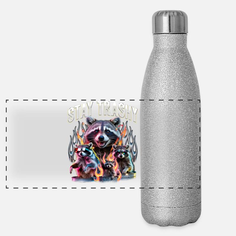 Funny Raccoon Panoramic Glitter Thermal Bottle 500 ml