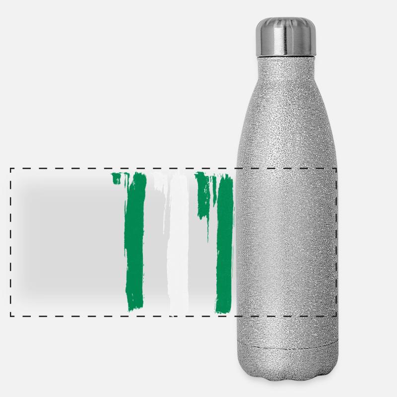 Drapeau du Nigéria Gourde isotherme panoramique pailletée 500 ml