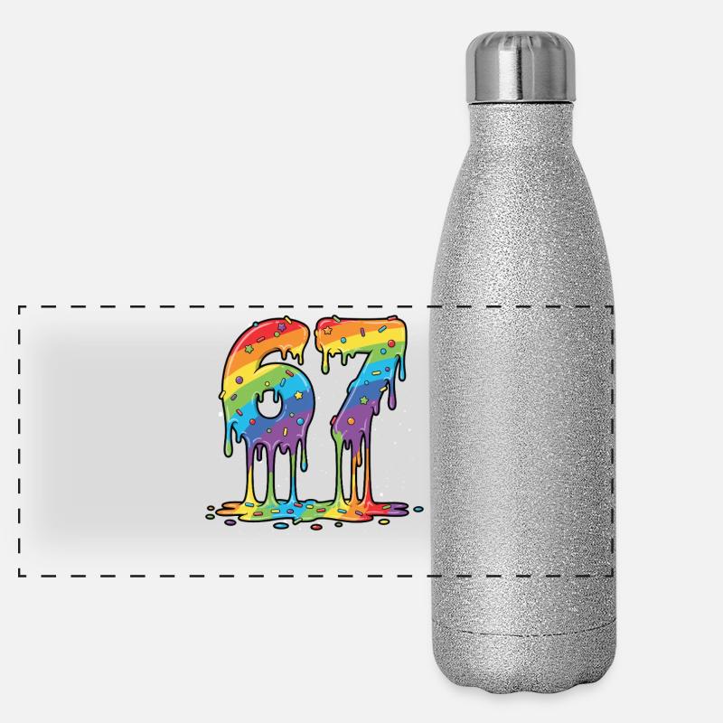 Rainbow 67 Meme-Feier Panorama Glitzer Isolierflasche 500 ml