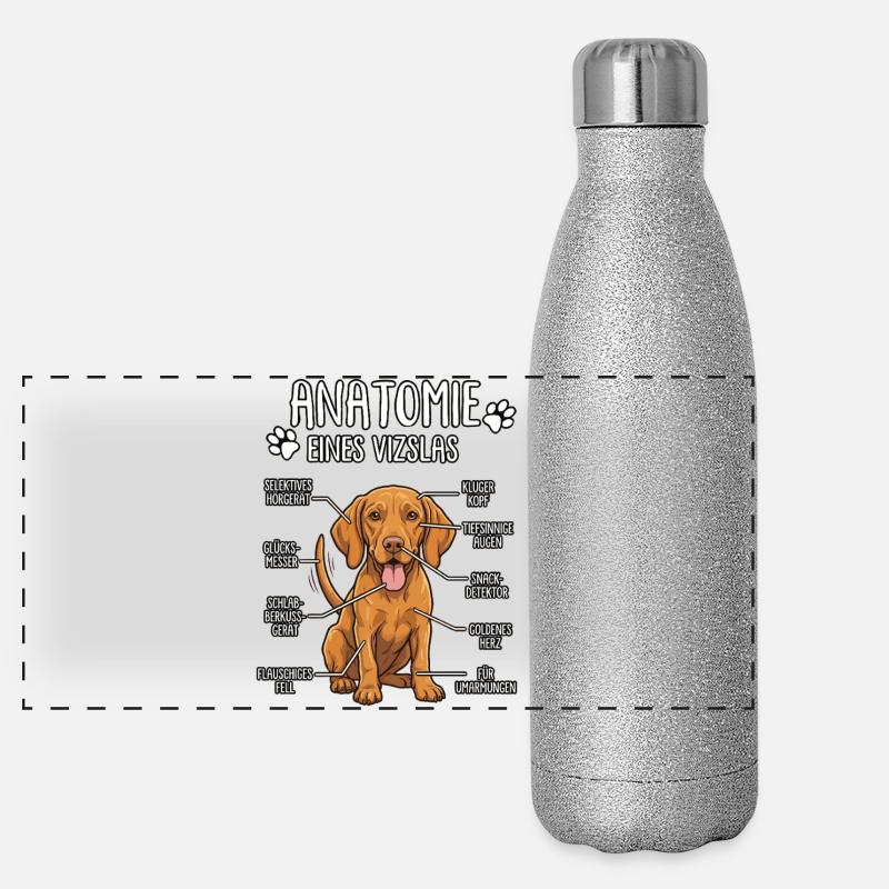 Vizsla : La Véritable Anatomie Gourde isotherme panoramique pailletée 500 ml